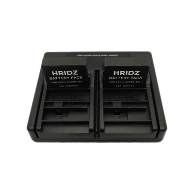 Hridz AHDBT-401 Battery Charger for GoPro HERO4 Black & Silver