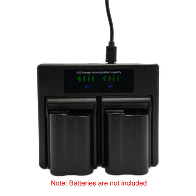 Hridz EN-EL15 Dual Battery Charger for Nikon Z5/Z6/Z7/Z8 & D-Series Cameras