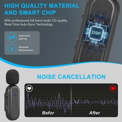 Hridz Professional Wireless Lavalier Microphone Set with Portable Charging Box